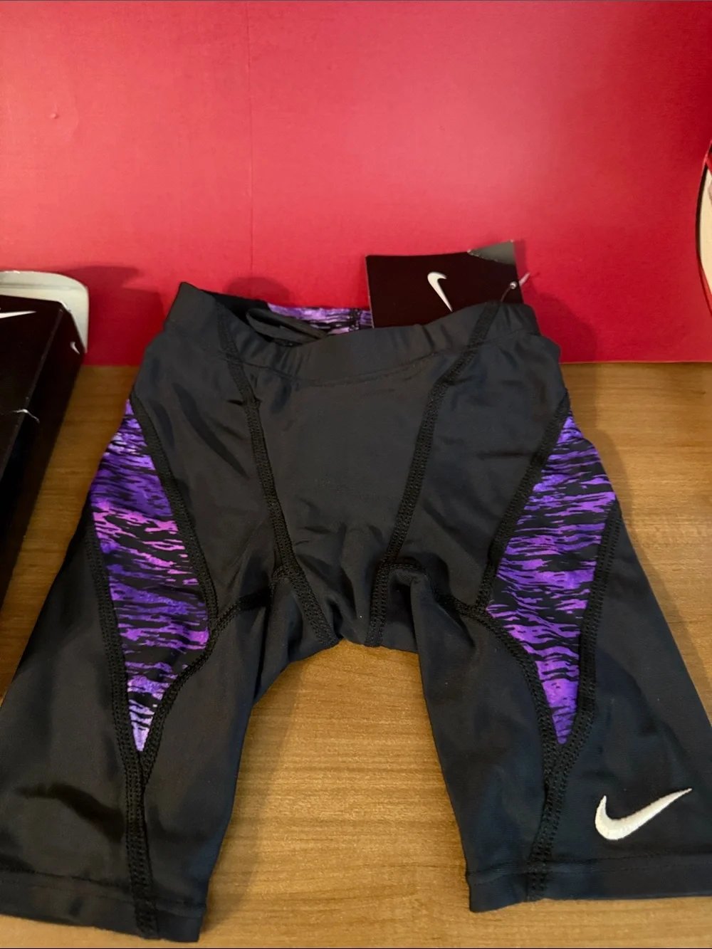 Nike Men’s Performance Swimwear Jammer Black Purple 22 NWT